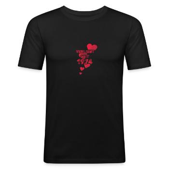 Année 1974 - T-shirt près du corps Homme - noir - Devant - Nik (191cm)