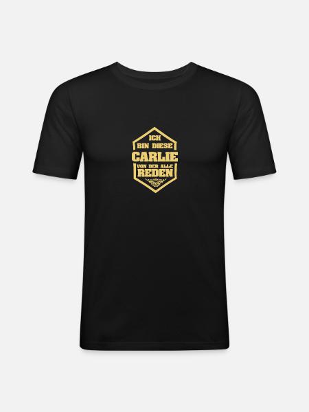 Carlie - Men's Slim Fit T-Shirt - black