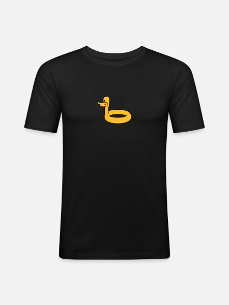 Duck Swimming Ring - Men's Slim Fit T-Shirt - black