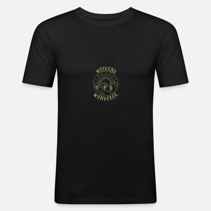 Weekend Wanderer - Männer Slim Fit T-Shirt - Schwarz