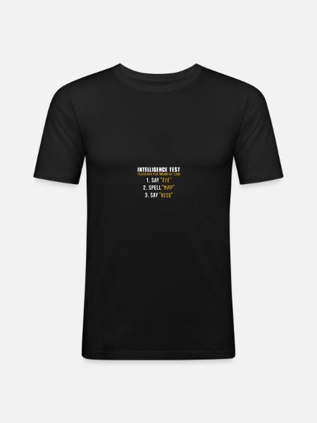 Intelligence Test - Männer Slim Fit T-Shirt - Schwarz