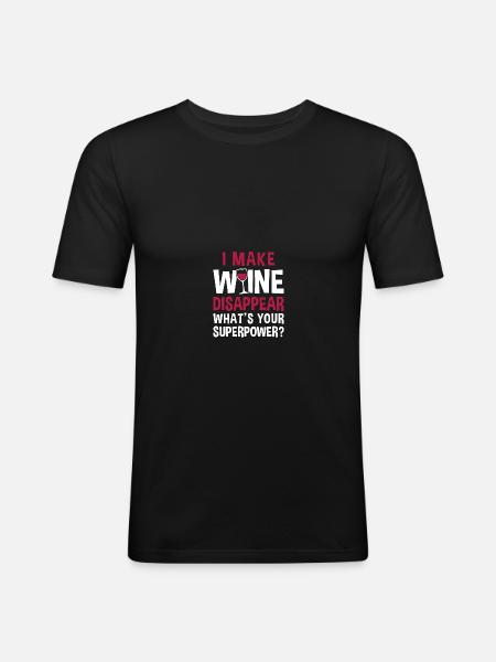 Day Drinking Wine Time - Männer Slim Fit T-Shirt - Schwarz