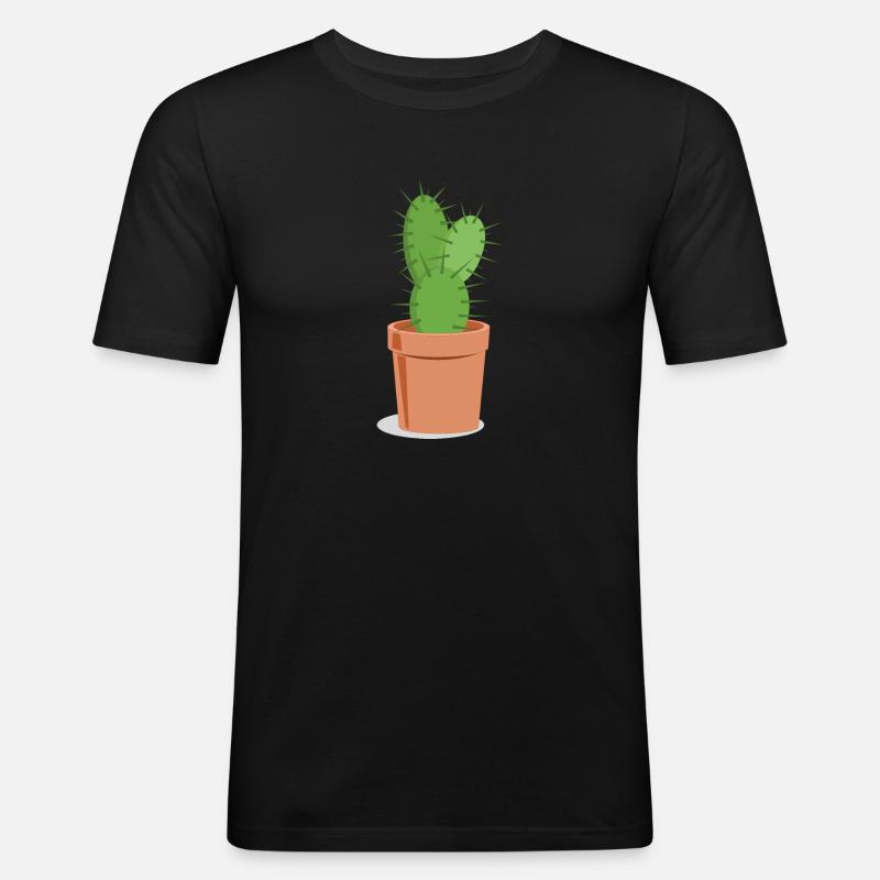 stikkende kaktus - Slim Fit T-skjorte for menn - svart
