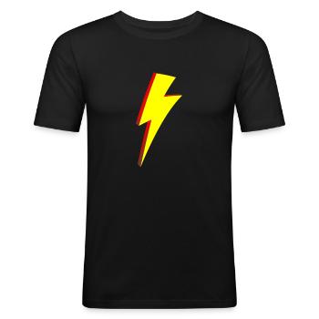 Lightning Bolt Cartoon Style - Men's Slim Fit T-Shirt - black - Front - Nik (191cm)