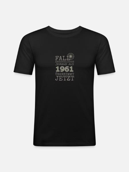 Jahr 1961 - Männer Slim Fit T-Shirt - Schwarz