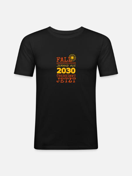 2030 2030 - Männer Slim Fit T-Shirt - Schwarz