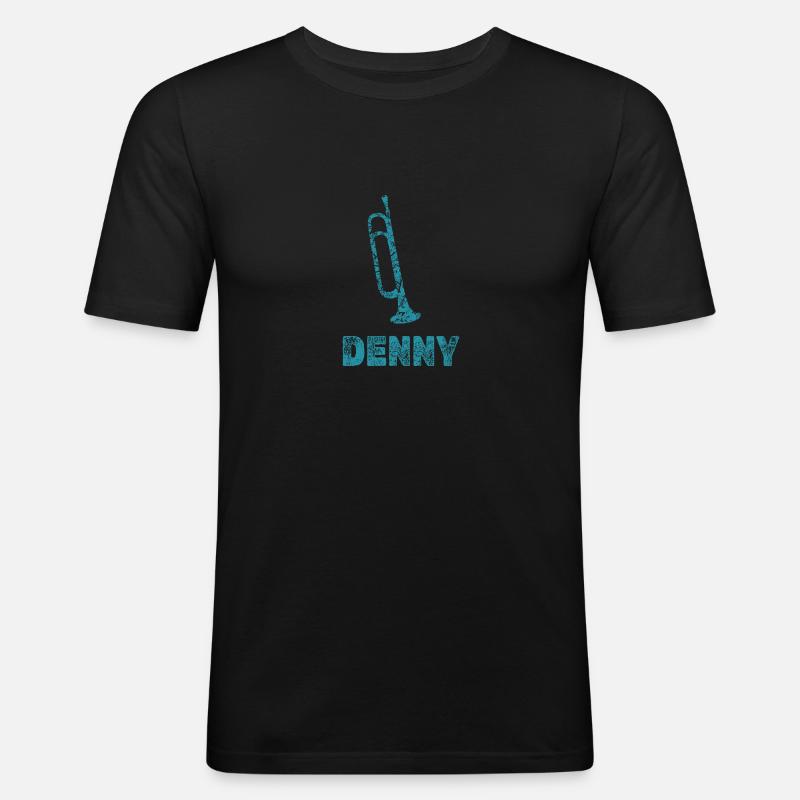 Blasmusik Denny - Männer Slim Fit T-Shirt - Schwarz