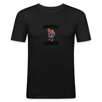 Hemorrhoid Survivor - Men's Slim Fit T-Shirt - black - Front - Nik (191cm)