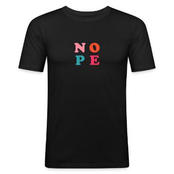 Nope - Men's Slim Fit T-Shirt - black - Front - Nik (191cm)