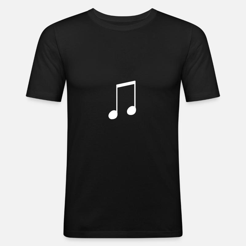 Achtelnote Note - Männer Slim Fit T-Shirt - Schwarz