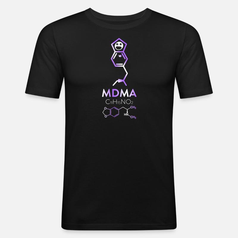 MDMA Molekül - Chemie Element - Männer Slim Fit T-Shirt - Schwarz