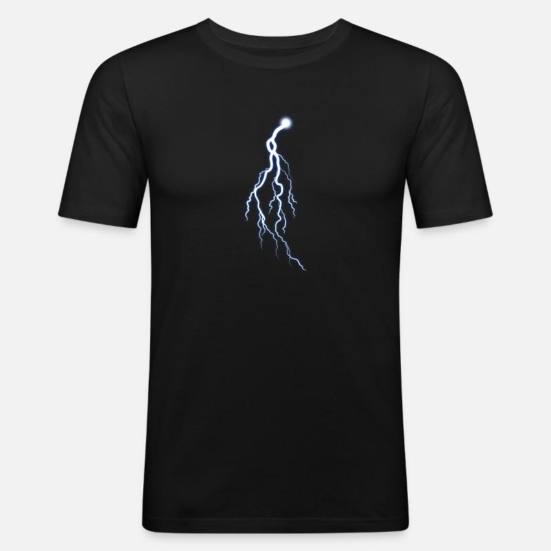 Blitz - Männer Slim Fit T-Shirt - Schwarz