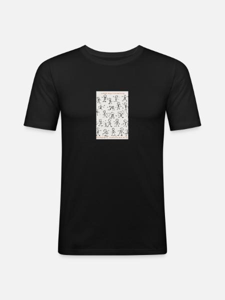 DER WEGBEGLEITER - Männer Slim Fit T-Shirt - Schwarz