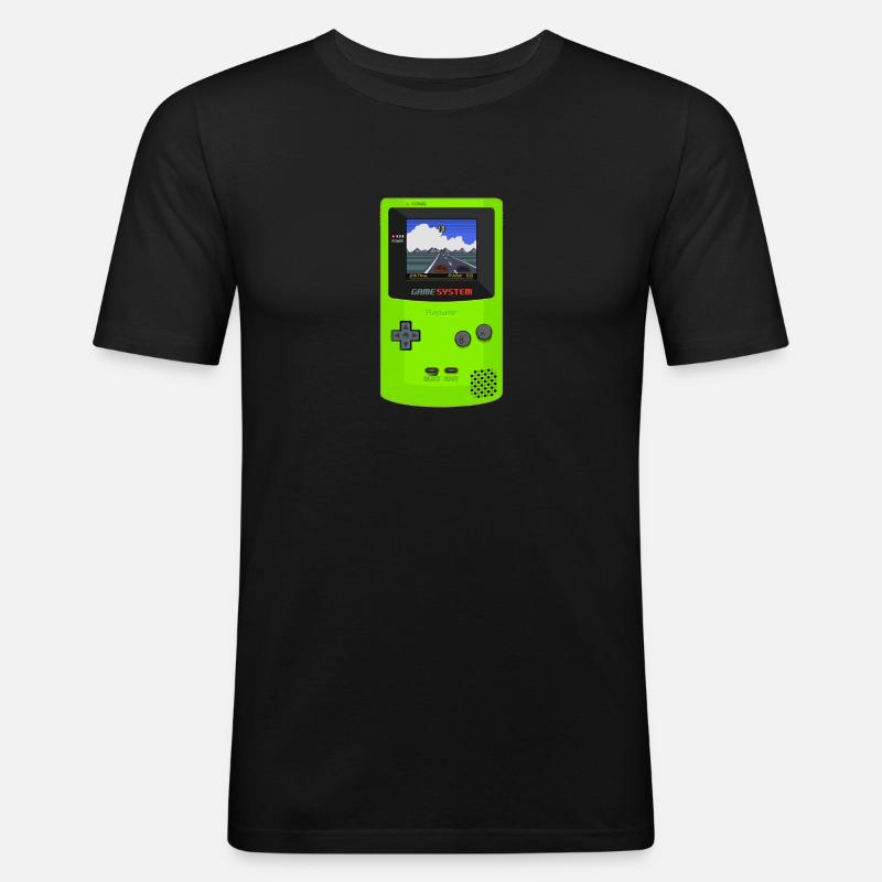game boy - Männer Slim Fit T-Shirt - Schwarz