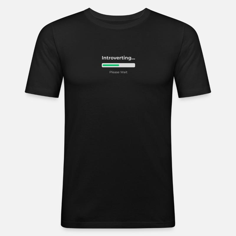 Introvert Loading  - Männer Slim Fit T-Shirt - Schwarz