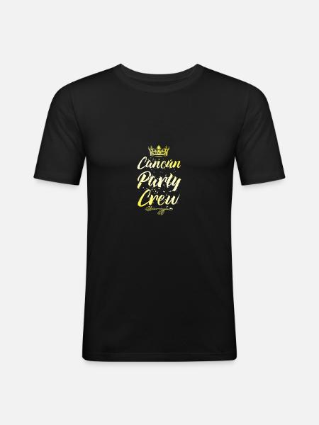 Cancun Party Crew Crown - Men's Slim Fit T-Shirt - black