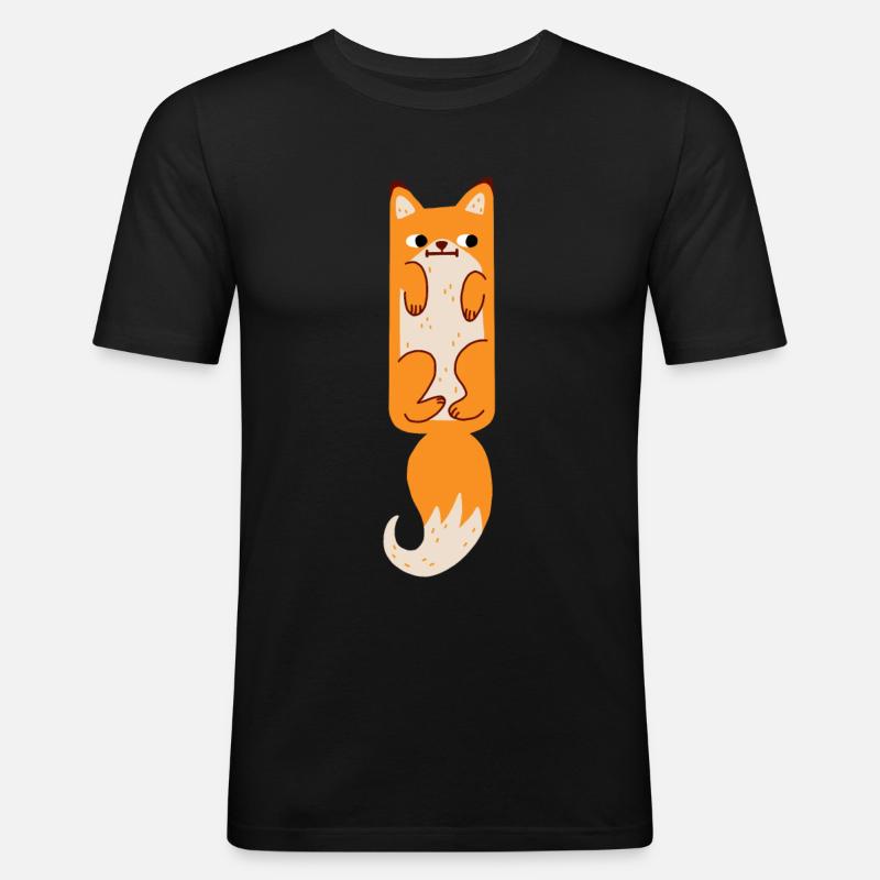 Fuchs - Männer Slim Fit T-Shirt - Schwarz
