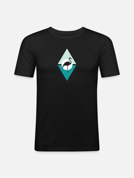 Flamingos Waterfowl Exotic - Men's Slim Fit T-Shirt - black