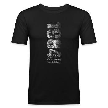 1984 Is a Warning Not a Guide - Orwell - Men's Slim Fit T-Shirt - black - Front - Nik (191cm)