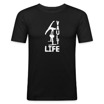 Gymnastik Turnen und Kunsturnen Akrobatik Sport - Männer Slim Fit T-Shirt - Schwarz - Vorne - Nik (191cm)