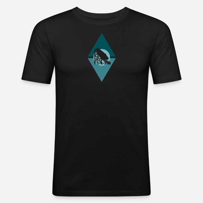 Achterbahn Rummel Maßkrug - Männer Slim Fit T-Shirt - Schwarz