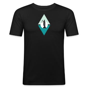 Assurance avocat - T-shirt près du corps Homme - noir - Devant - Nik (191cm)