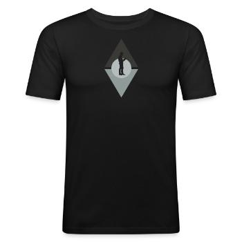 Livre sur le rat de bibliothèque - T-shirt près du corps Homme - noir - Devant - Nik (191cm)