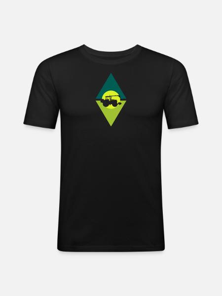 Moissonneuse-batteuse Farmer - T-shirt près du corps Homme - noir