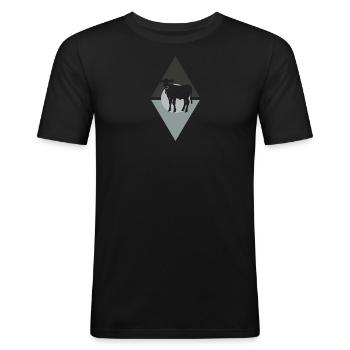 Vegan Veganer Droits des animaux - T-shirt près du corps Homme - noir - Devant - Nik (191cm)