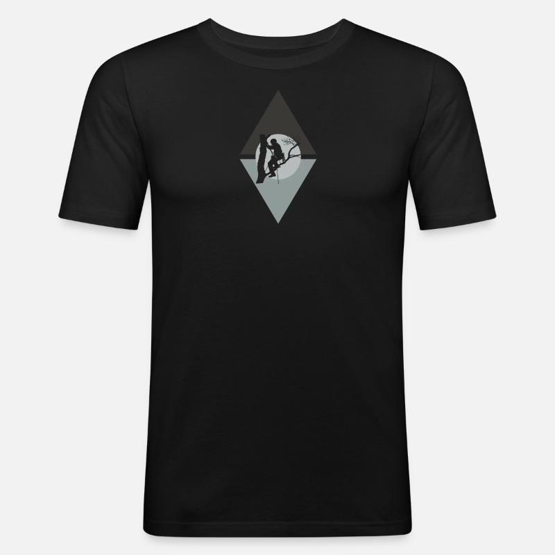 Baumklettern Ausrüstung Kletterer - Männer Slim Fit T-Shirt - Schwarz