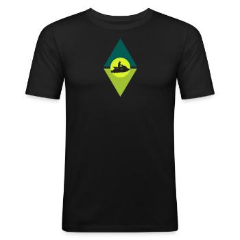 Jetski Wakeskate Jet Ski - T-shirt près du corps Homme - noir - Devant - Nik (191cm)