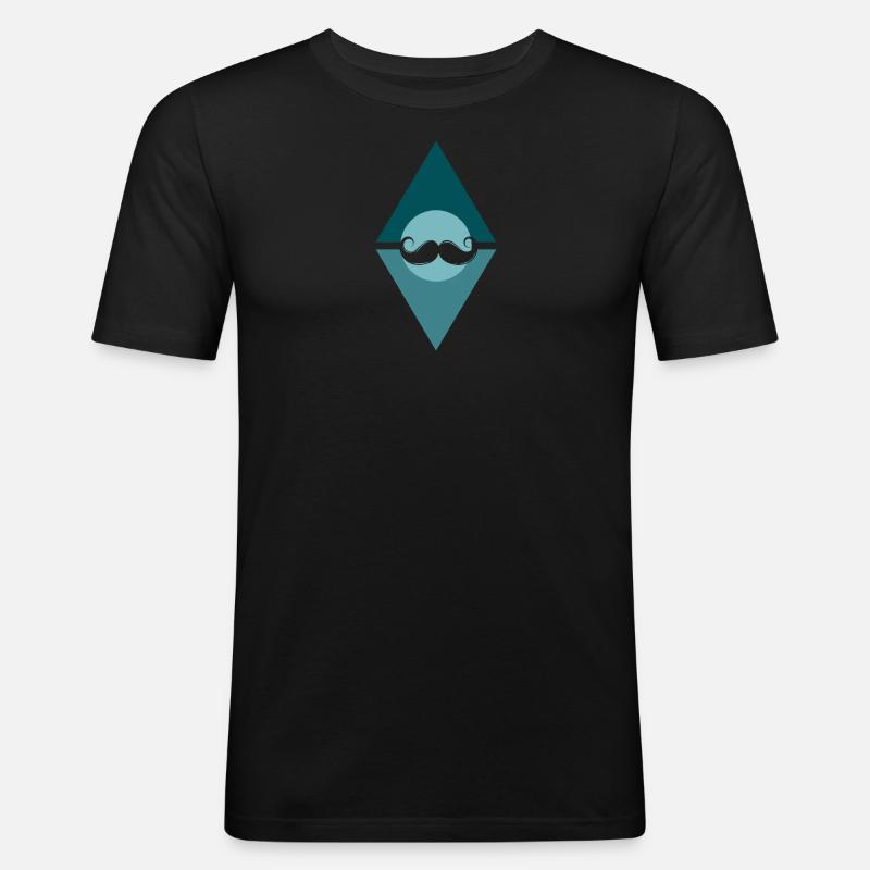 Schnurrbart Sir Hipster - Männer Slim Fit T-Shirt - Schwarz