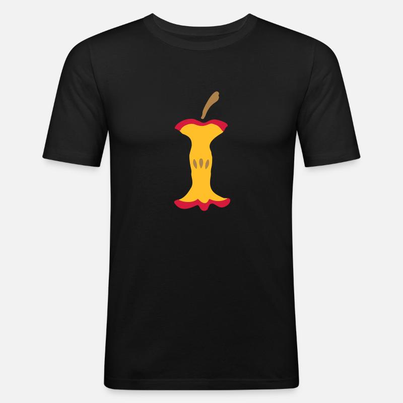 Apfel - Apfelgriebsch - Männer Slim Fit T-Shirt - Schwarz
