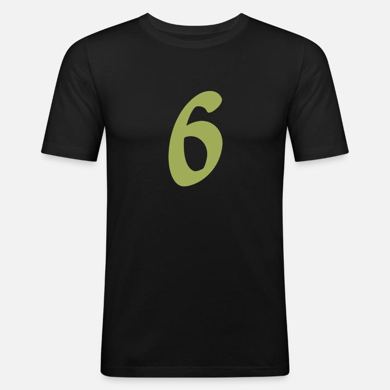 6 - Männer Slim Fit T-Shirt - Schwarz