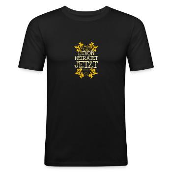 Baccalauréat Levon - T-shirt près du corps Homme - noir - Devant - Nik (191cm)