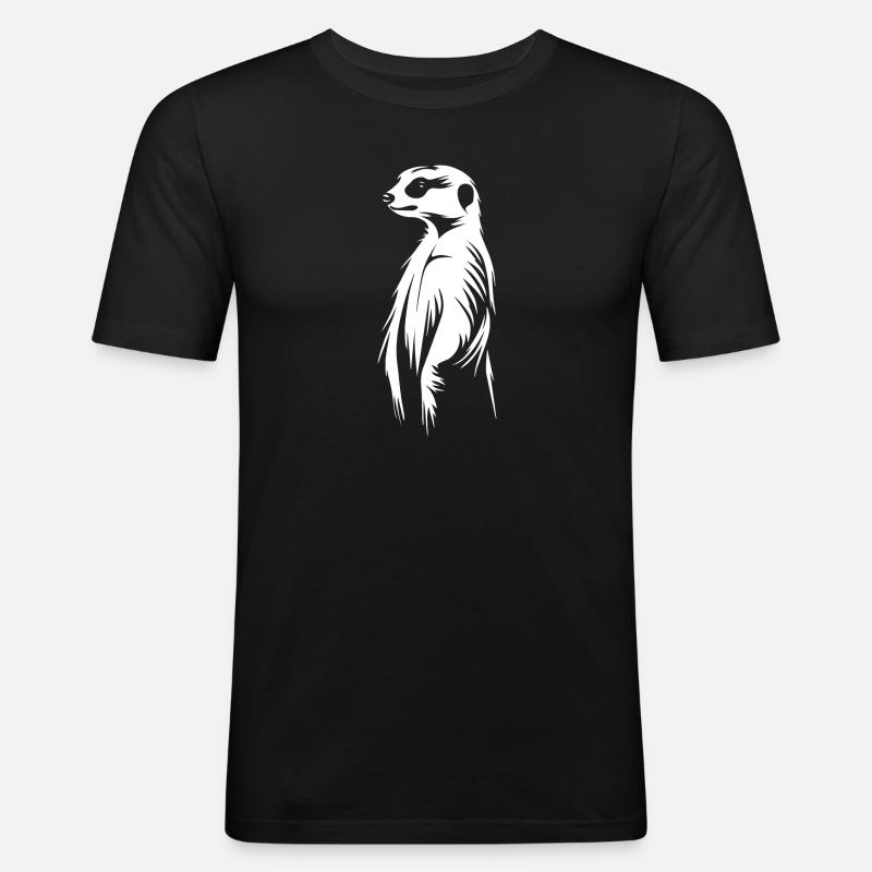 Erdmännchen - Männer Slim Fit T-Shirt - Schwarz