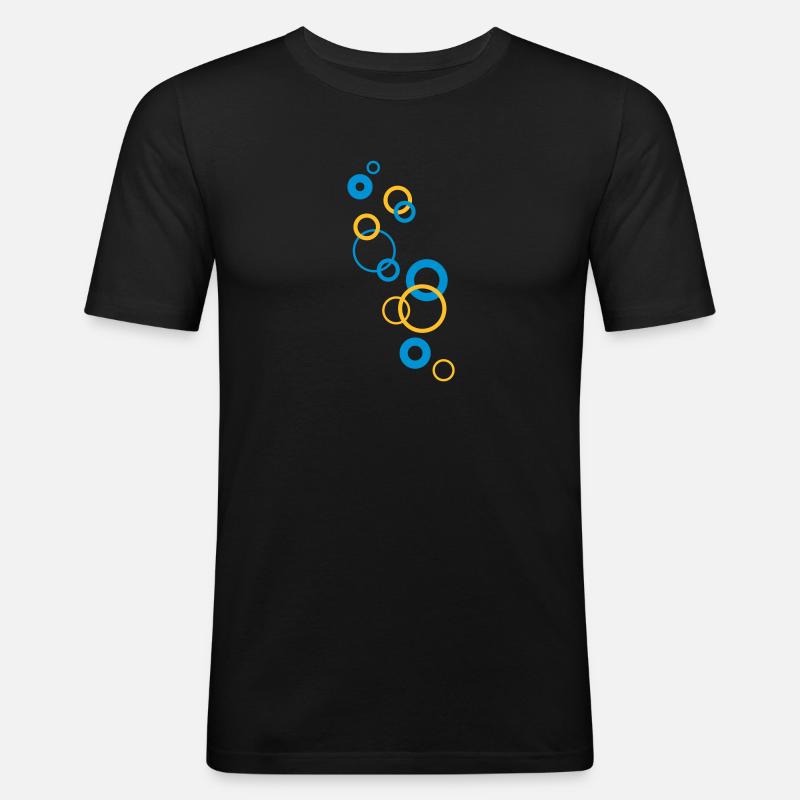 bubbles - Männer Slim Fit T-Shirt - Schwarz