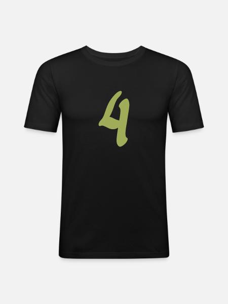 4 - T-shirt près du corps Homme - noir