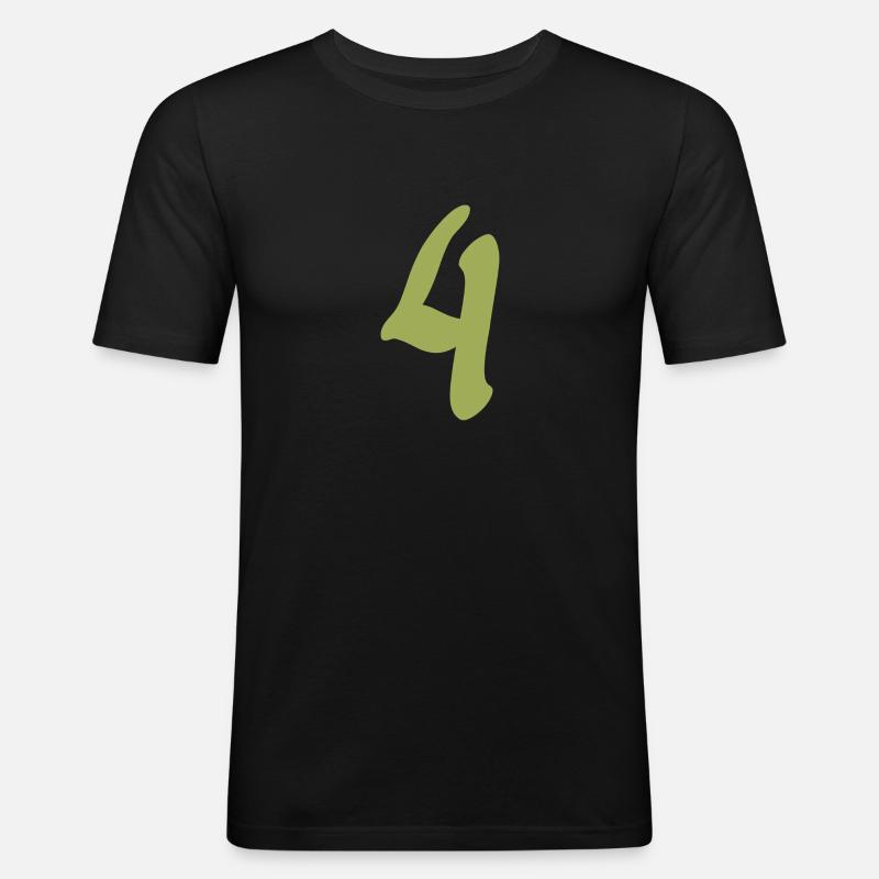 4 - Männer Slim Fit T-Shirt - Schwarz