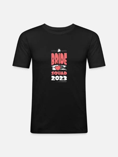 Bride Squad 2023 Team Heart - Men's Slim Fit T-Shirt - black