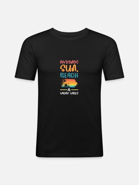 Mykonos Holiday Vibes - Men's Slim Fit T-Shirt - black