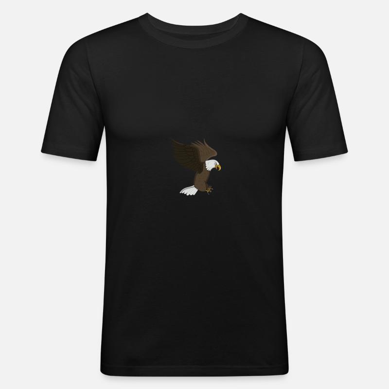 Weißkopfseeadler - Männer Slim Fit T-Shirt - Schwarz