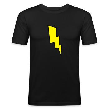 Eclair - T-shirt près du corps Homme - noir - Devant - Nik (191cm)