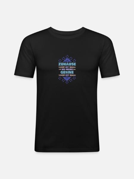 Vorname Gesine - Männer Slim Fit T-Shirt - Schwarz