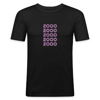 2000 - Men's Slim Fit T-Shirt - black - Front - Nik (191cm)