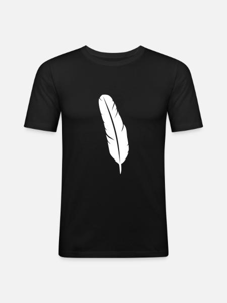 Feather symbol - Men's Slim Fit T-Shirt - black