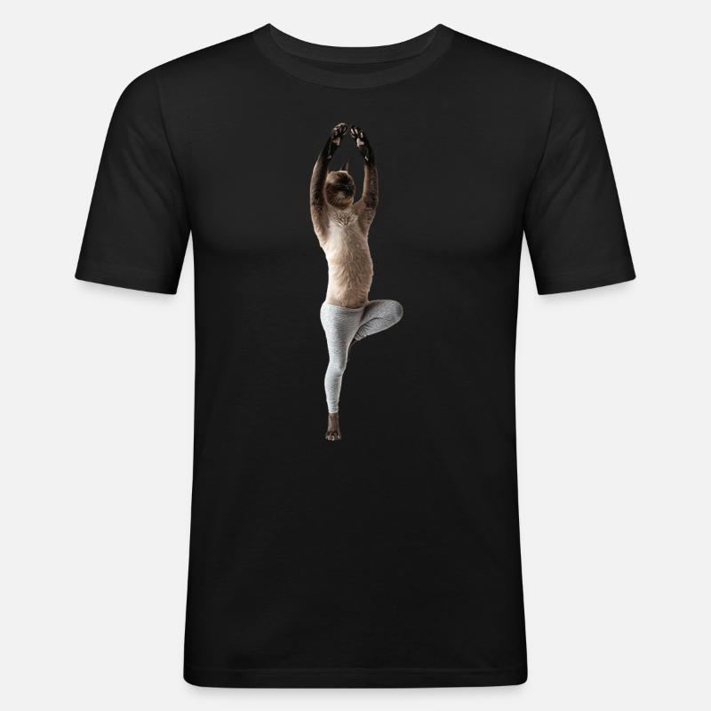 Siamese - Männer Slim Fit T-Shirt - Schwarz