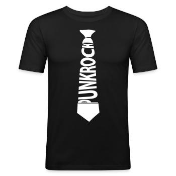 Punkrock Schlips - Männer Slim Fit T-Shirt - Schwarz - Vorne - Nik (191cm)