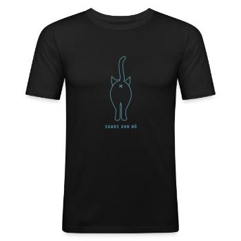 sowas von nö - katze sagt nein - Männer Slim Fit T-Shirt - Schwarz - Vorne - Nik (191cm)