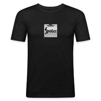 Fuck the police - Men's Slim Fit T-Shirt - black - Front - Nik (191cm)